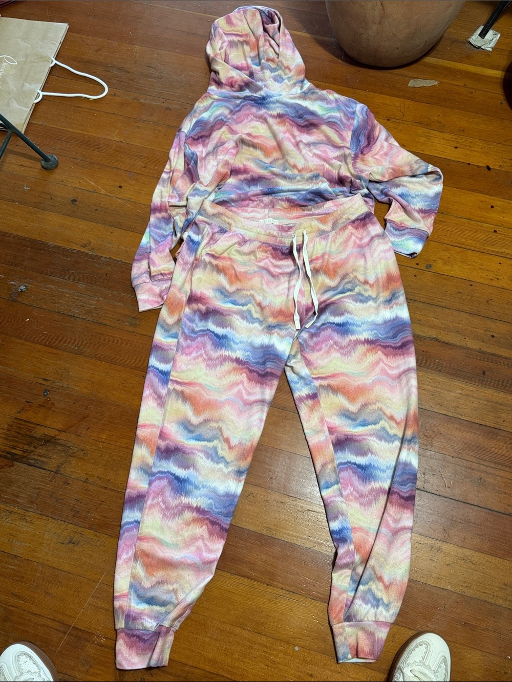 PJ Salvage Multicolor Pastel Tie-Dye Hoodie & Jogger Set
